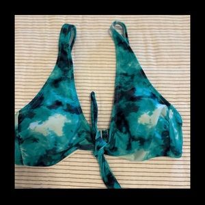 Old Navy teal and blue tye dye bikini